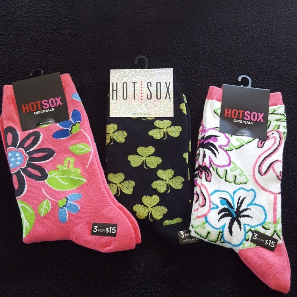 Hot Socks 3 pair. 1 Shamrock 2 Summer NWT